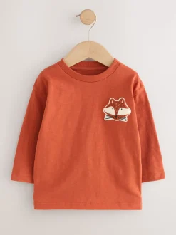 Forêt jaune ocre - T-shirts à manches longues avec appliqué, lot de 3 (3mois-7ans)