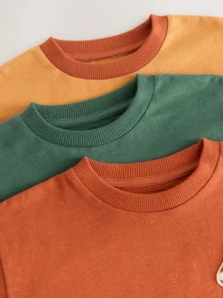 Forêt jaune ocre - T-shirts à manches longues avec appliqué, lot de 3 (3mois-7ans)