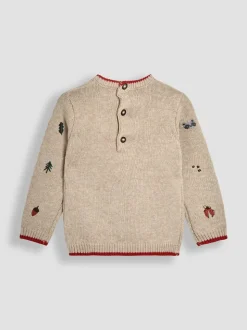 Forêt naturelle - Pull brodé JoJo Maman Bébé
