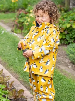 Frugi imperméable imprimé Buster jaune