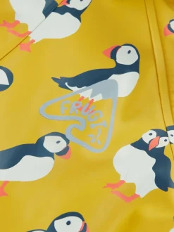 Frugi imperméable imprimé Buster jaune