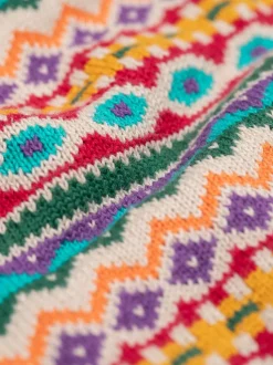 Frugi Pull Fowey Bleu en maille à Motif Fair Isle