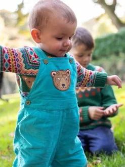 Frugi Pull Fowey Bleu en maille à Motif Fair Isle