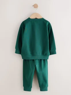 Fusain Gris/Vert - Ensemble sweat-shirt et jogging, lot de 2 (3mois-7ans)