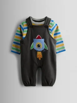 Fusée Gris anthracite - JoJo Maman Bébé 2-ensemble salopette et haut