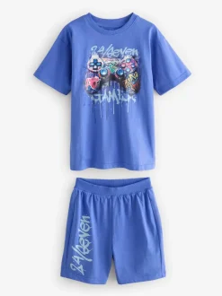 Gamer graffiti multicolore brillant - Pyjama court 2 Pack (3-16ans)