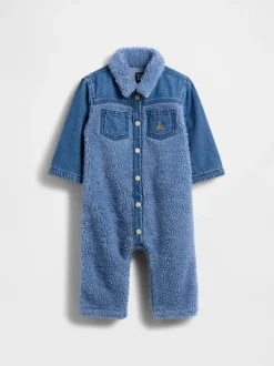 Gap Denim Sherpa One-Piece (0-24mois)