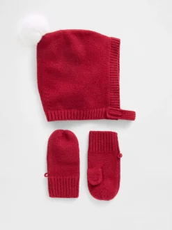 Gap Ensemble Chapeau et Mitaines à pompon CashSoft
