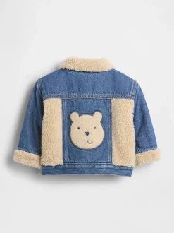 Gap Veste Sherpa Bear en denim ultra-doux (0-24mois)