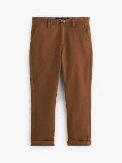 Gingembre/ Marron fauve - Pantalon chino extensible (3-17ans)