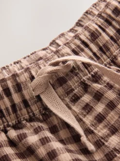 Gingham Brun - Pantalons Amples en velours côtelé (3mois-7ans)