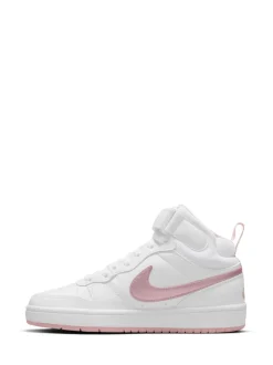 Glaçure blanc rose - Baskets mi-Baskets du tribunal de Nike pour adolescents