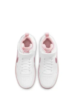 Glaçure blanc rose - Baskets mi-Baskets du tribunal de Nike pour adolescents