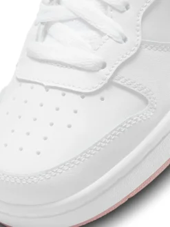 Glaçure blanc rose - Baskets mi-Baskets du tribunal de Nike pour adolescents