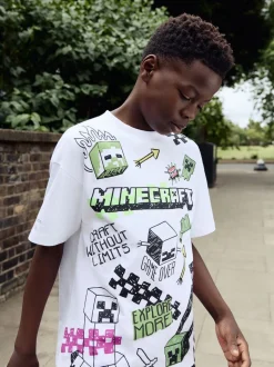 Graffiti blanc - T-shirt Minecraft (3-16ans)