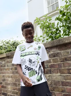 Graffiti blanc - T-shirt Minecraft (3-16ans)