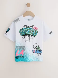 Graffiti blanc spray - T-shirt graphique Manches courtes Relaxed Fit (3-16yrs)