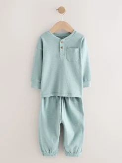 grand-père côtelé Noir/Gris - Lot de 3 pyjamas oversize (9mois-12ans)