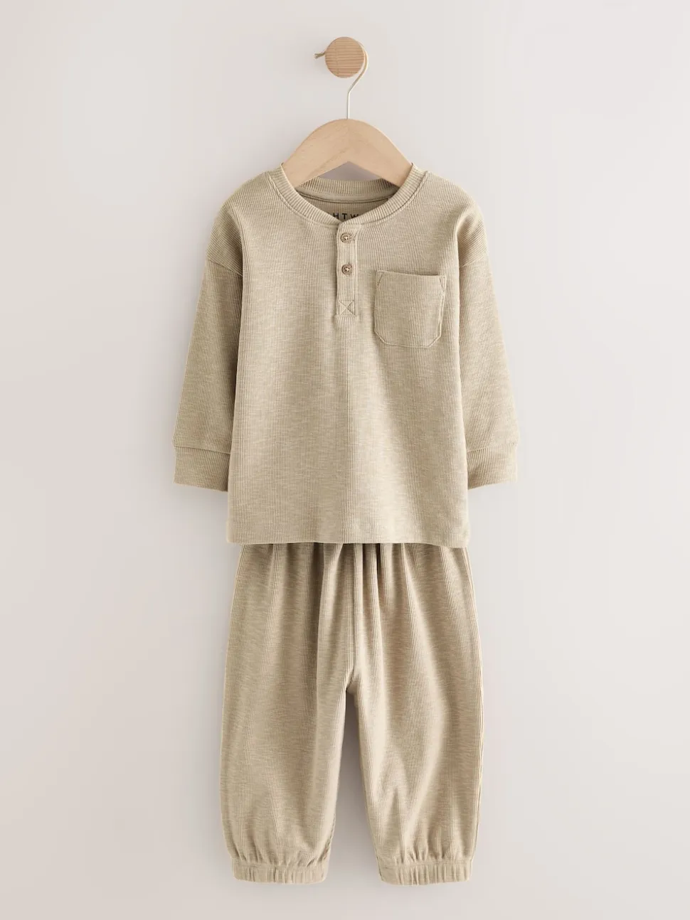 grand-père côtelé Noir/Gris - Lot de 3 pyjamas oversize (9mois-12ans)
