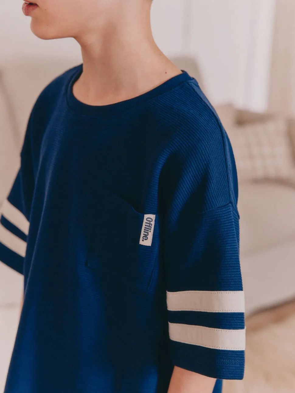 Grège/bleu marine - 100Pyjama court en coton % 2 Lot (3-16ans)