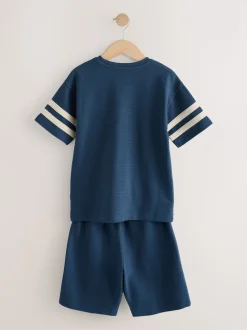 Grège/bleu marine - 100Pyjama court en coton % 2 Lot (3-16ans)