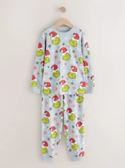 Grinch vert/gris - Pyjama de Noël à jogging simple (3-16ans)