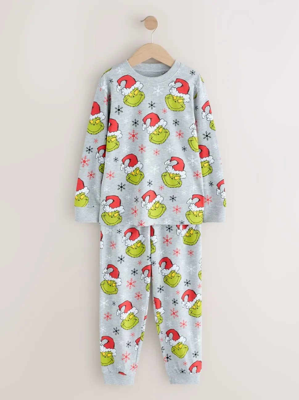 Grinch vert/gris - Pyjama de Noël à jogging simple (3-16ans)