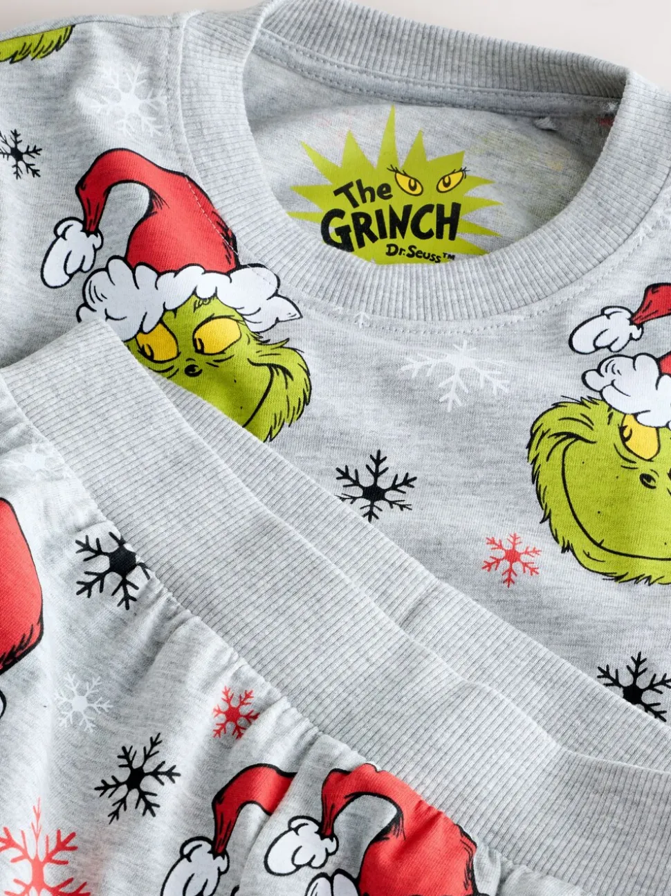 Grinch vert/gris - Pyjama de Noël à jogging simple (3-16ans)