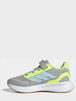 Gris - adidas Baskets de course Runfalcon 5 à lacets élastiques pour enfant