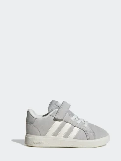 Gris - adidas Grand Court 2.0 Baskets à lacets élastiques bébé