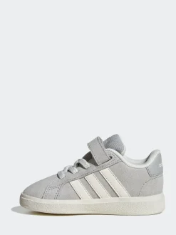 Gris - adidas Grand Court 2.0 Baskets à lacets élastiques bébé