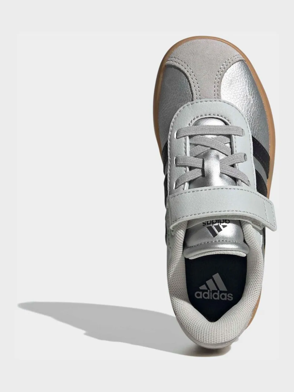 Gris - adidas Vl Cour 3.0 Baskets enfant à crochets et boucles