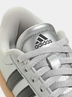 Gris - adidas Vl Cour 3.0 Baskets enfant en daim à lacets