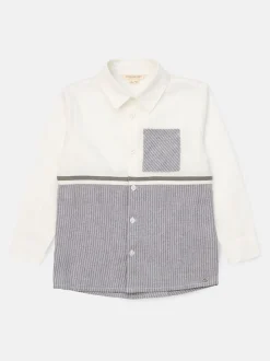 Gris - Angel & Rocket Hank Rayure Block 100Chemises % coton texturé