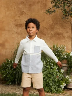 Gris - Angel & Rocket Hank Rayure Block 100Chemises % coton texturé