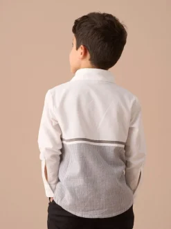 Gris - Angel & Rocket Hank Rayure Block 100Chemises % coton texturé