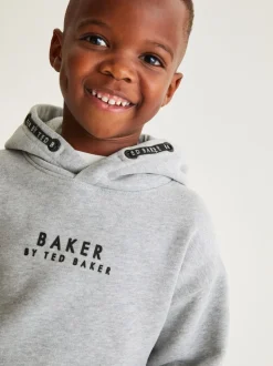 Gris - Baker by Ted Baker Sweat à capuche Overhead 100% coton