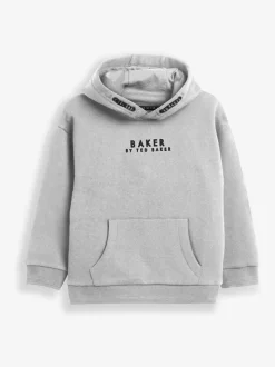 Gris - Baker by Ted Baker Sweat à capuche Overhead 100% coton