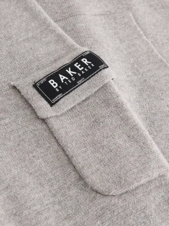 Gris - Baker by Ted Baker ensemble haut et jogging en maille à col zippé en entonnoir
