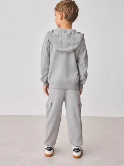 Gris - Baker by Ted Baker ensemble haut et jogging en maille à col zippé en entonnoir