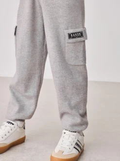 Gris - Baker by Ted Baker ensemble haut et jogging en maille à col zippé en entonnoir