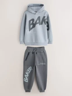 Gris - Baker by Ted Baker ensemble sweat à capuche et jogging graphique oversize