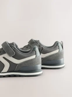 Gris - Baskets à lacets élastiques à une bride