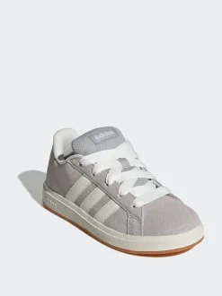 Gris - Baskets adidas Grand Court 00s en daim et dentelle pour enfant