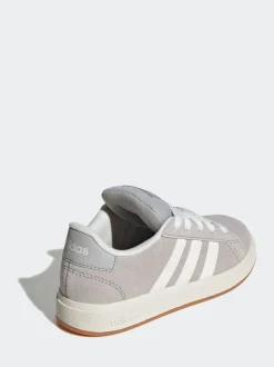Gris - Baskets adidas Grand Court 00s en daim et dentelle pour enfant