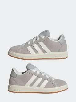 Gris - Baskets adidas Grand Court 00s en daim et dentelle pour enfant