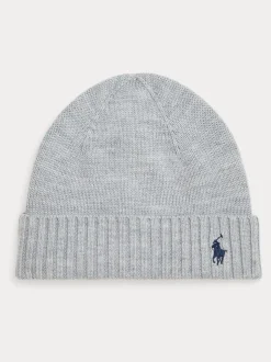 Gris - Bonnet Polo Ralph Lauren en maille pour enfant