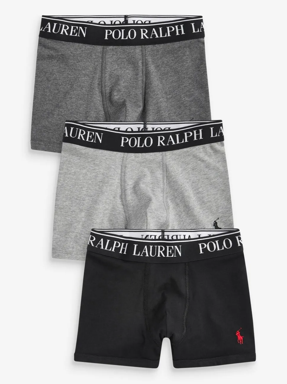 Gris - Boxers Polo Ralph Lauren en coton stretch à logo 3 Lot