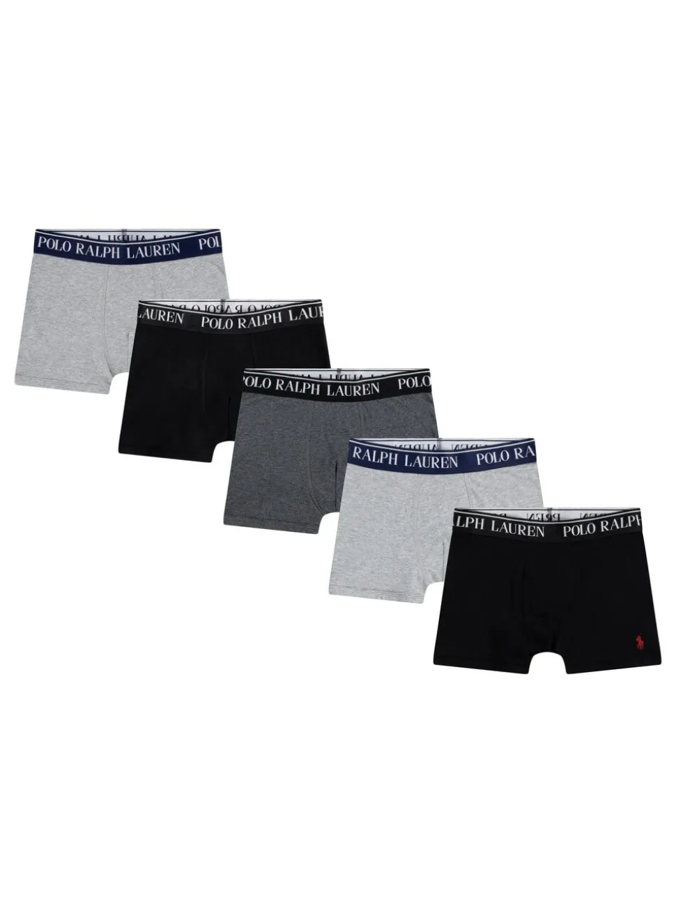 Gris - Boxers Polo Ralph Lauren en coton stretch à logo 5 Lot