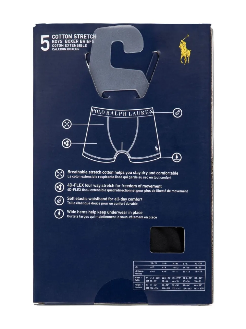 Gris - Boxers Polo Ralph Lauren en coton stretch à logo 5 Lot